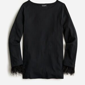 J.Crew Feather-trim long-sleeve shirt